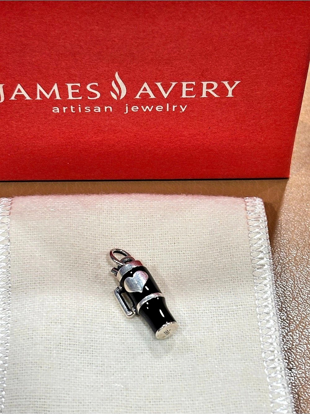 James Avery Enamel Love My Cup Charm - Limited Edition Black & S